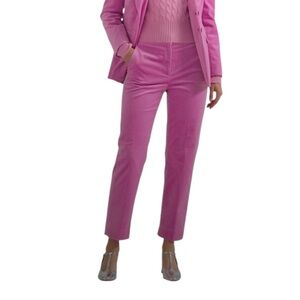 J.Crew Kate Stretch Velvet Straight Leg Pants Pink/Pressed Dahlia Size Zero